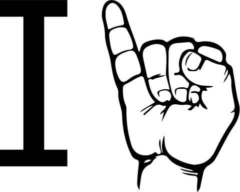 Asl Sign Language Letter I Coloring Page